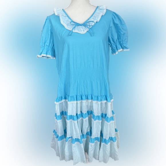 Handmade ruffle lace tiered one if a kind love shack like dress - Picture 5 of 6